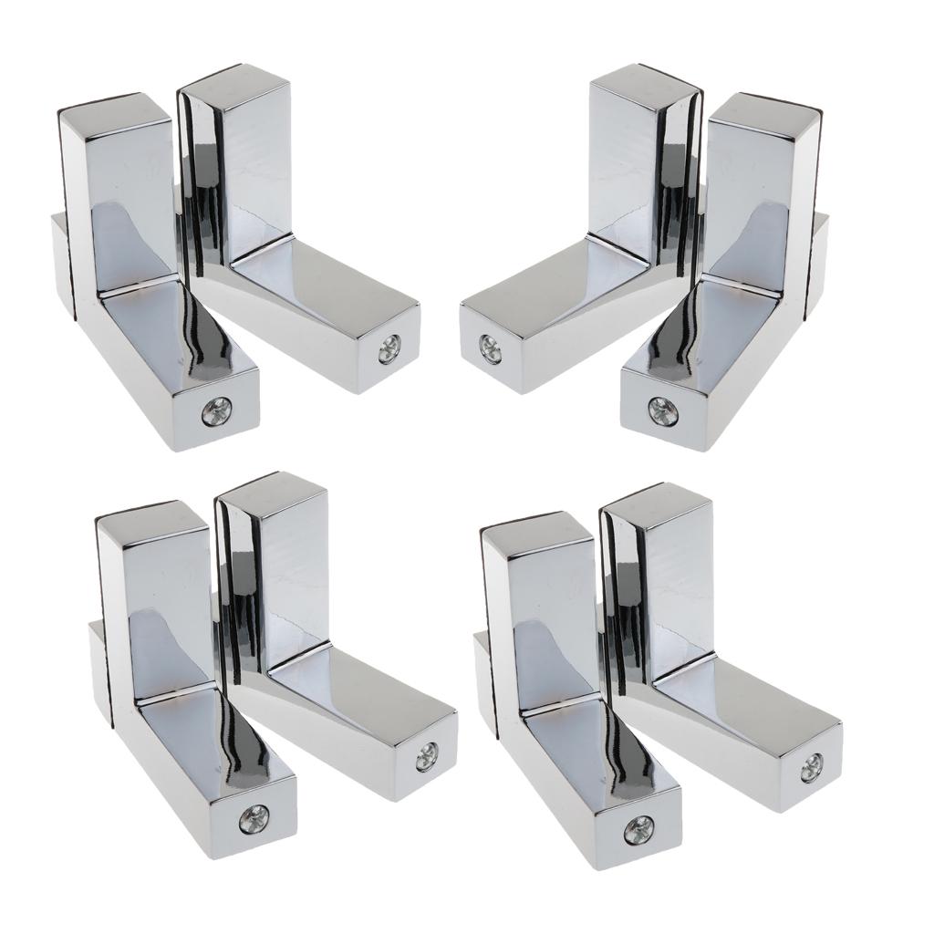 8xSolid Metal Adjustable Wood/Glass Shelf Bracket Wall Mount Brushed Nickel