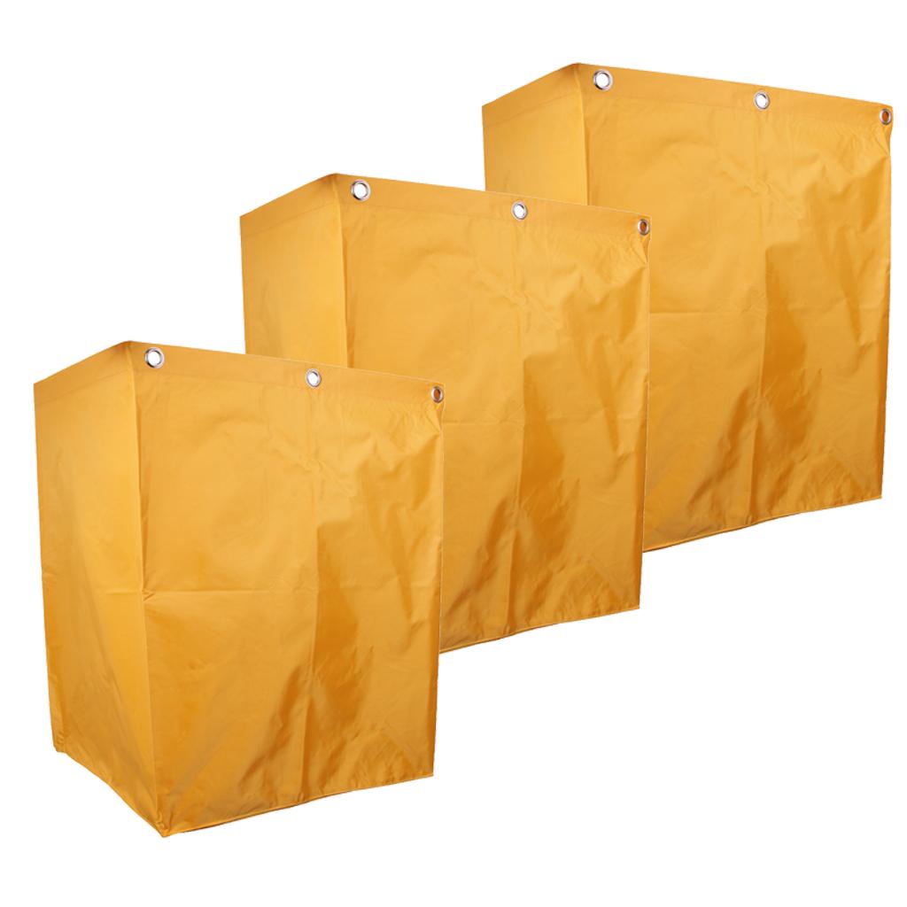 3pcs Replacement Waterproof Plastic Bag for X-Shape Linen Truck/Laundry Cart