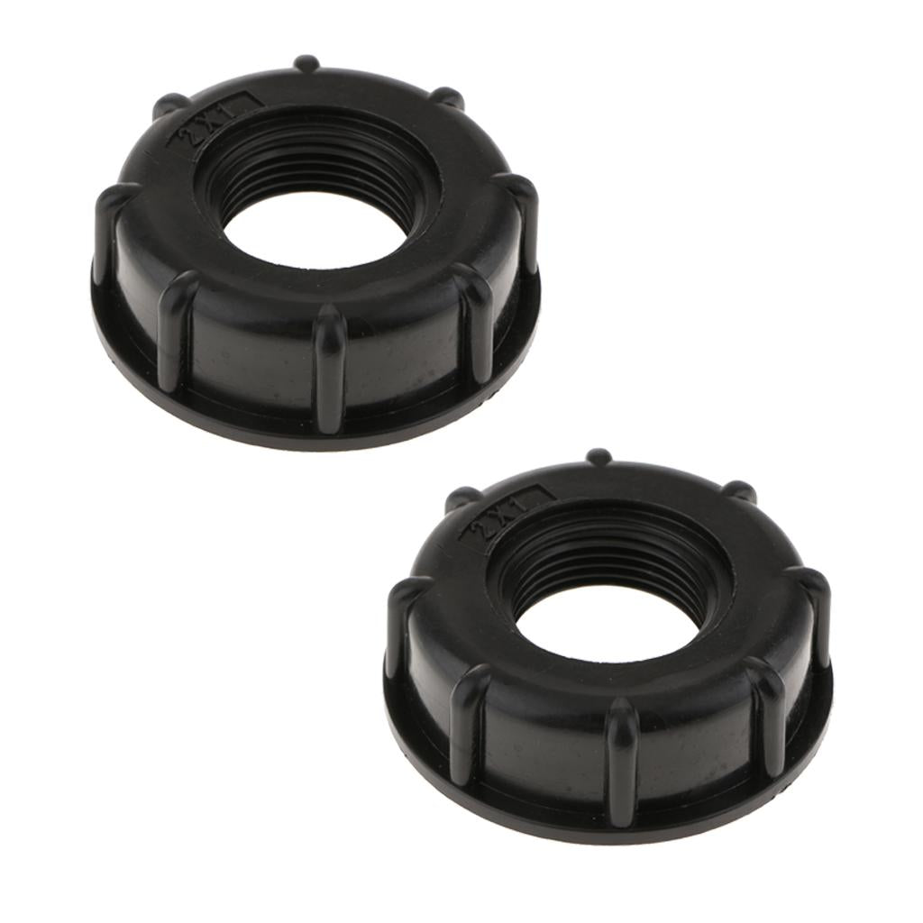 2PCS IBC Water Tote Tank Adapter Hose Cap for 60mm Thick Thread Outlet 1inch