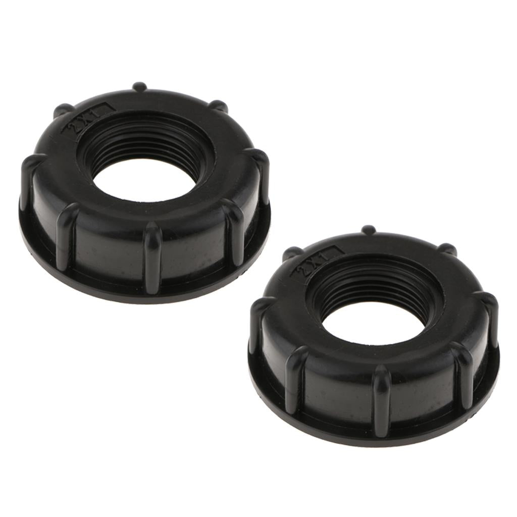 2PCS IBC Water Tote Tank Adapter Hose Cap for 60mm Thick Thread Outlet 1inch