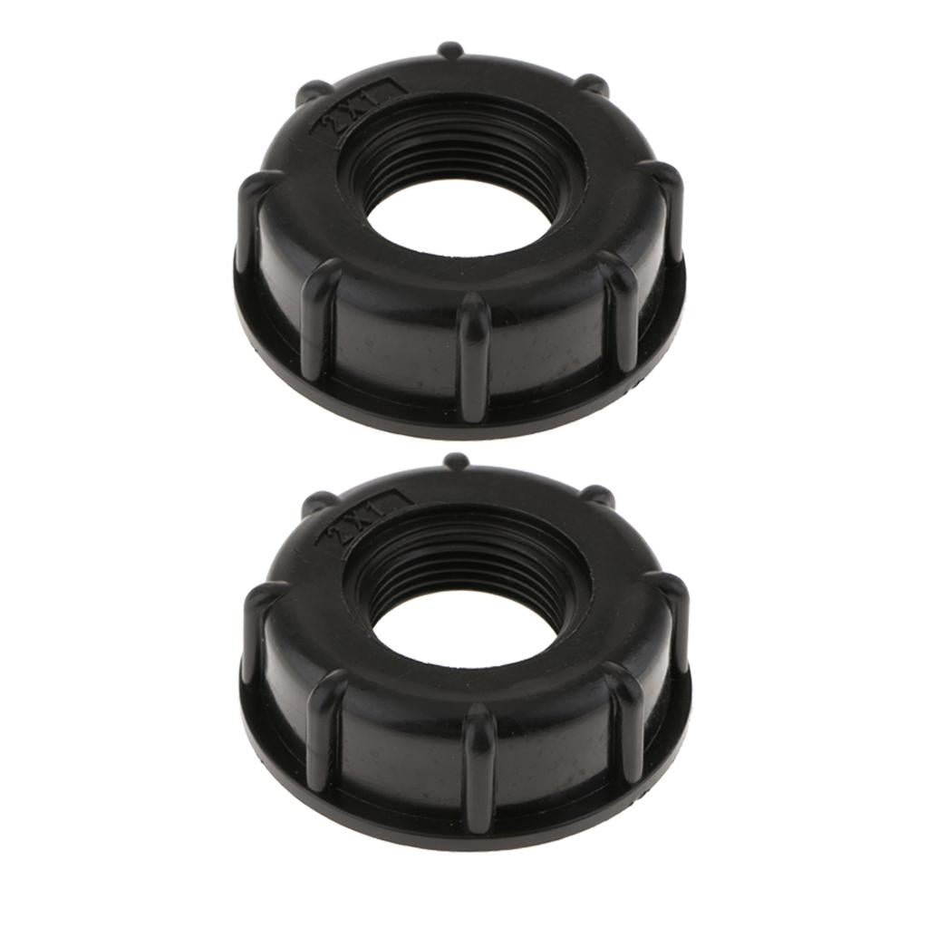2PCS IBC Water Tote Tank Adapter Hose Cap for 60mm Thick Thread Outlet 1inch