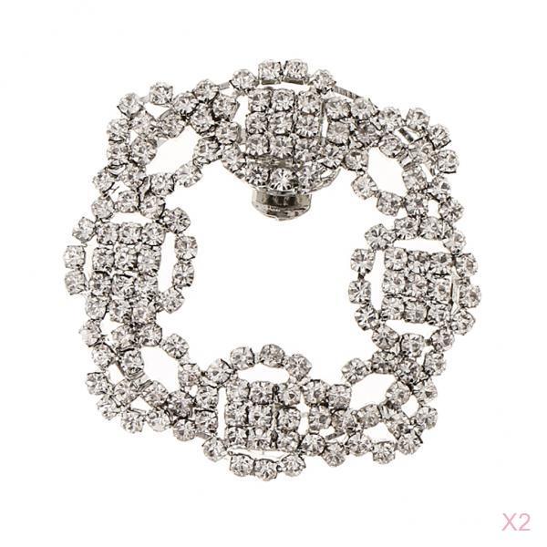 2Pcs Rhinestone Crystal Shoe Buckle Shoe Clips for Bridal Shoes Decoration