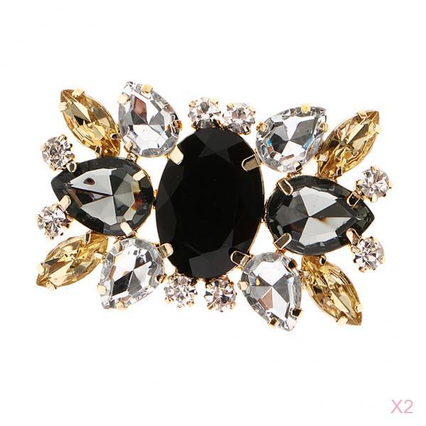 2pcs Luxury Crystal Shoe Clips Rinestone Bridal Shoe Buckles Decor for Women