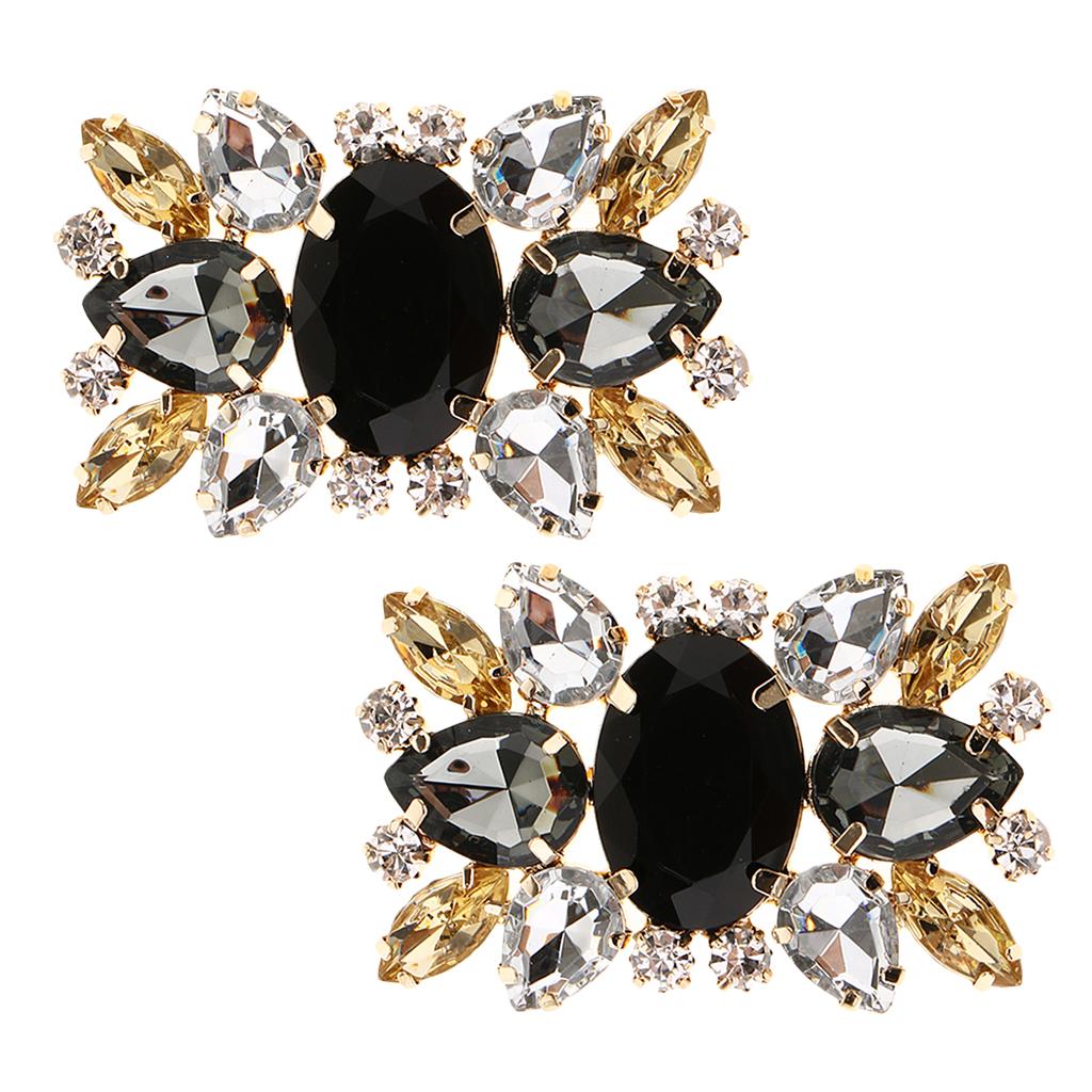 2pcs Luxury Crystal Shoe Clips Rinestone Bridal Shoe Buckles Decor for Women