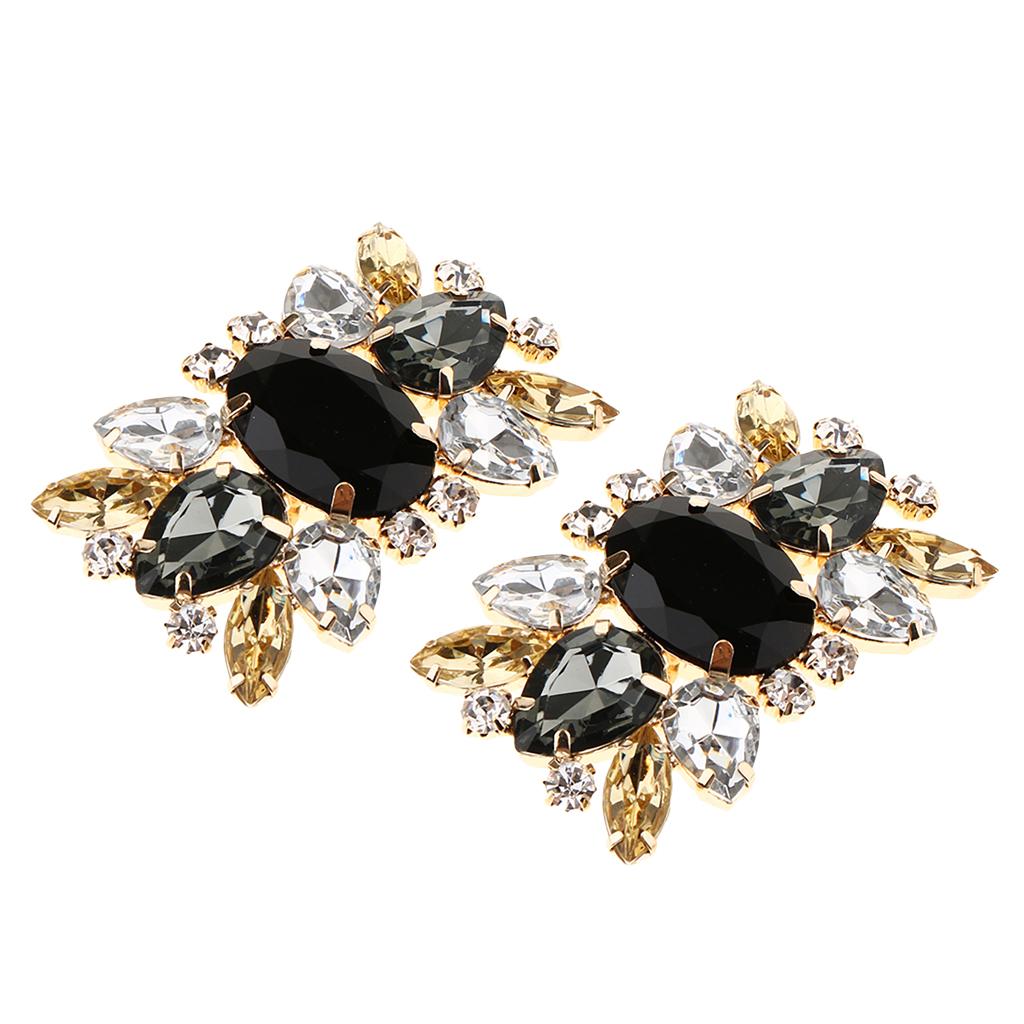 2pcs Luxury Crystal Shoe Clips Rinestone Bridal Shoe Buckles Decor for Women