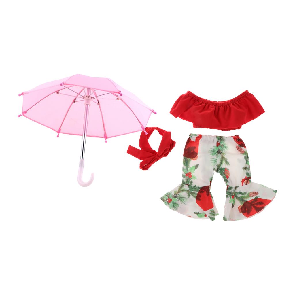18inch Fashion Doll Summer Outfit & Rain Umbrella Toy for Doll