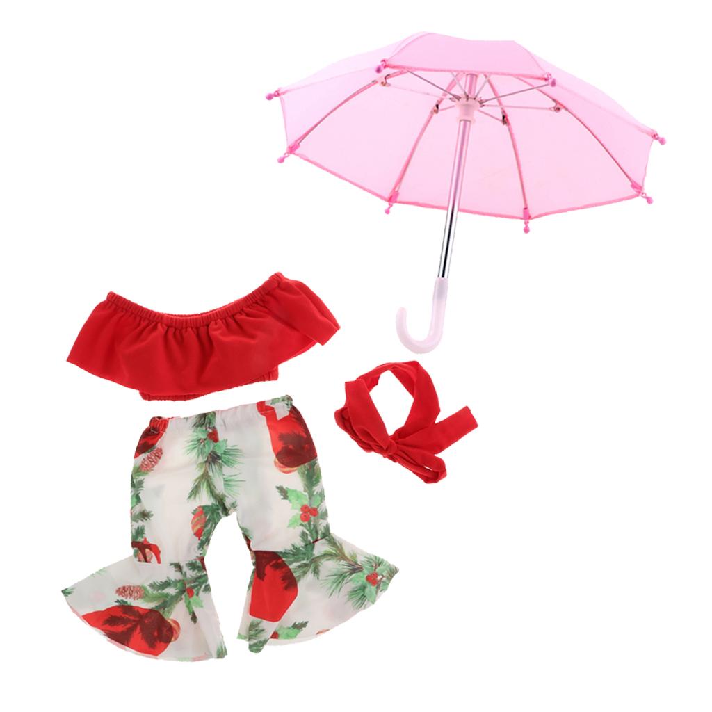 18inch Fashion Doll Summer Outfit & Rain Umbrella Toy for Doll