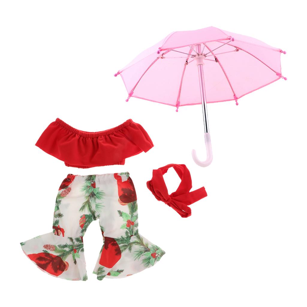 18inch Fashion Doll Summer Outfit & Rain Umbrella Toy for Doll