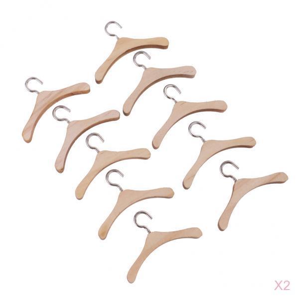 12inch BJD Dolls Wooden Metal Hook Clothes Hanger for Blythe Dolls 20 Pieces