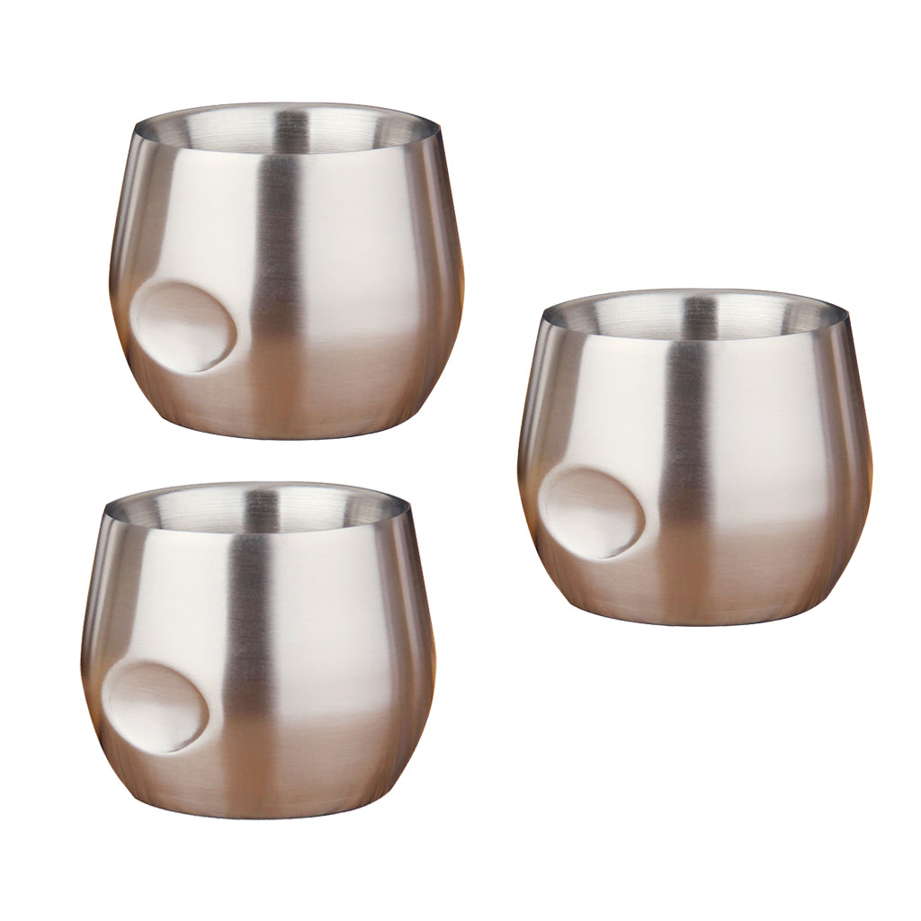 3xStainless Stemless Wine Goblets Vacuum Insulated Travel Tumbler Cup 200ml