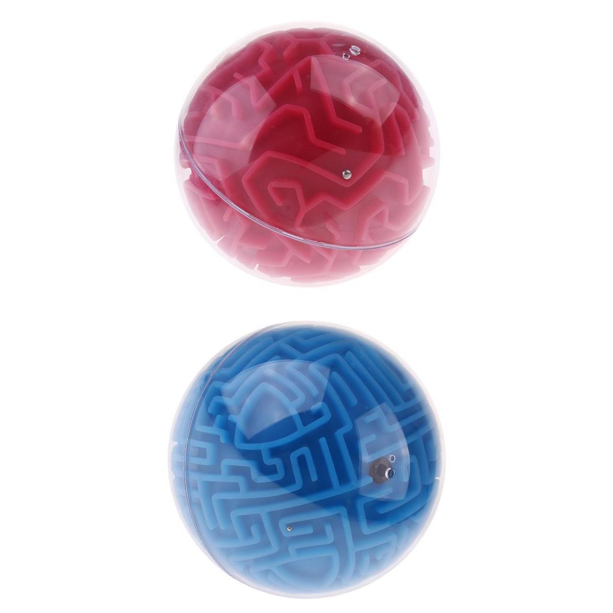 2 Pieces 3D Maze Ball Magic Ball Puzzle Brain Maze Game Kids Educational Toy