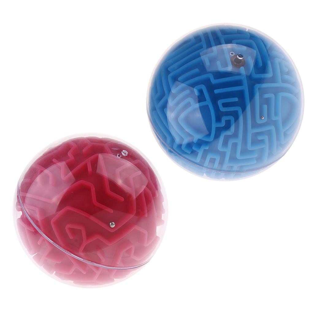2 Pieces 3D Maze Ball Magic Ball Puzzle Brain Maze Game Kids Educational Toy