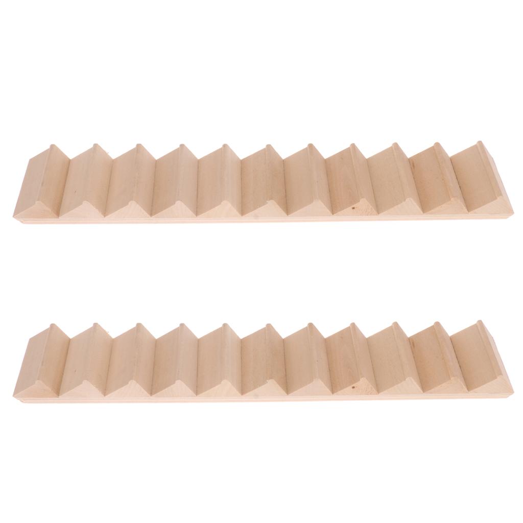 2 Pieces 1/12 Scale Dollhouse Miniature Wood Staircase DIY House Decoration
