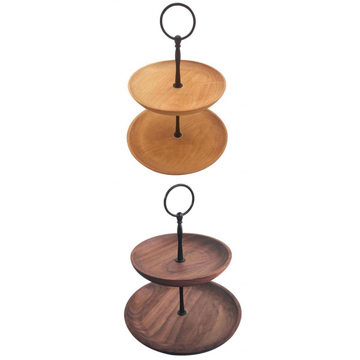 2 Kind Wooden Cupcake Stand Party Wedding Dessert Pastry Cake Tower