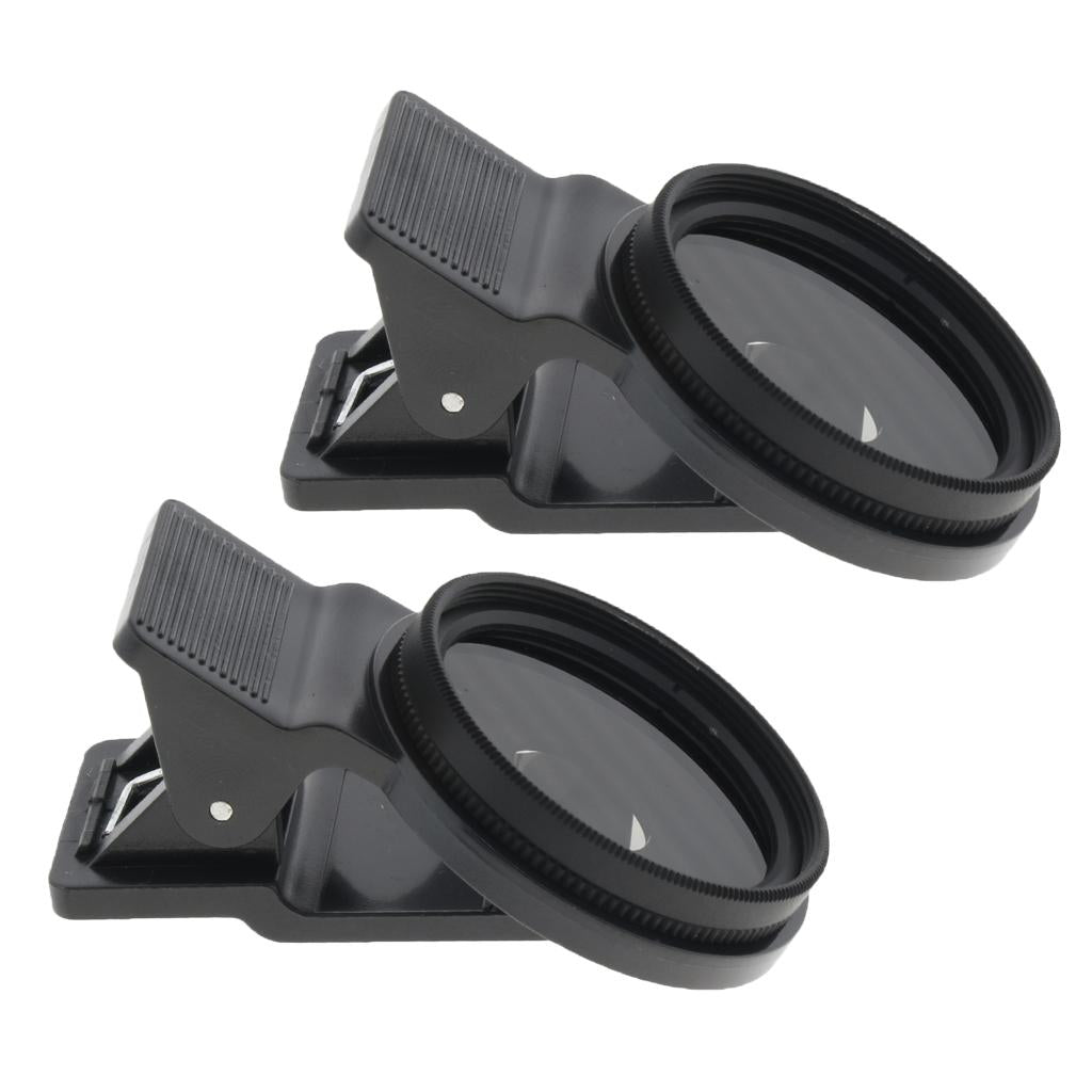 2 Pieces 37mm Thin Efficient Circular Polarized Lens Filter For Mobile Phone