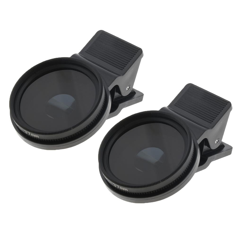 2 Pieces 37mm Thin Efficient Circular Polarized Lens Filter For Mobile Phone