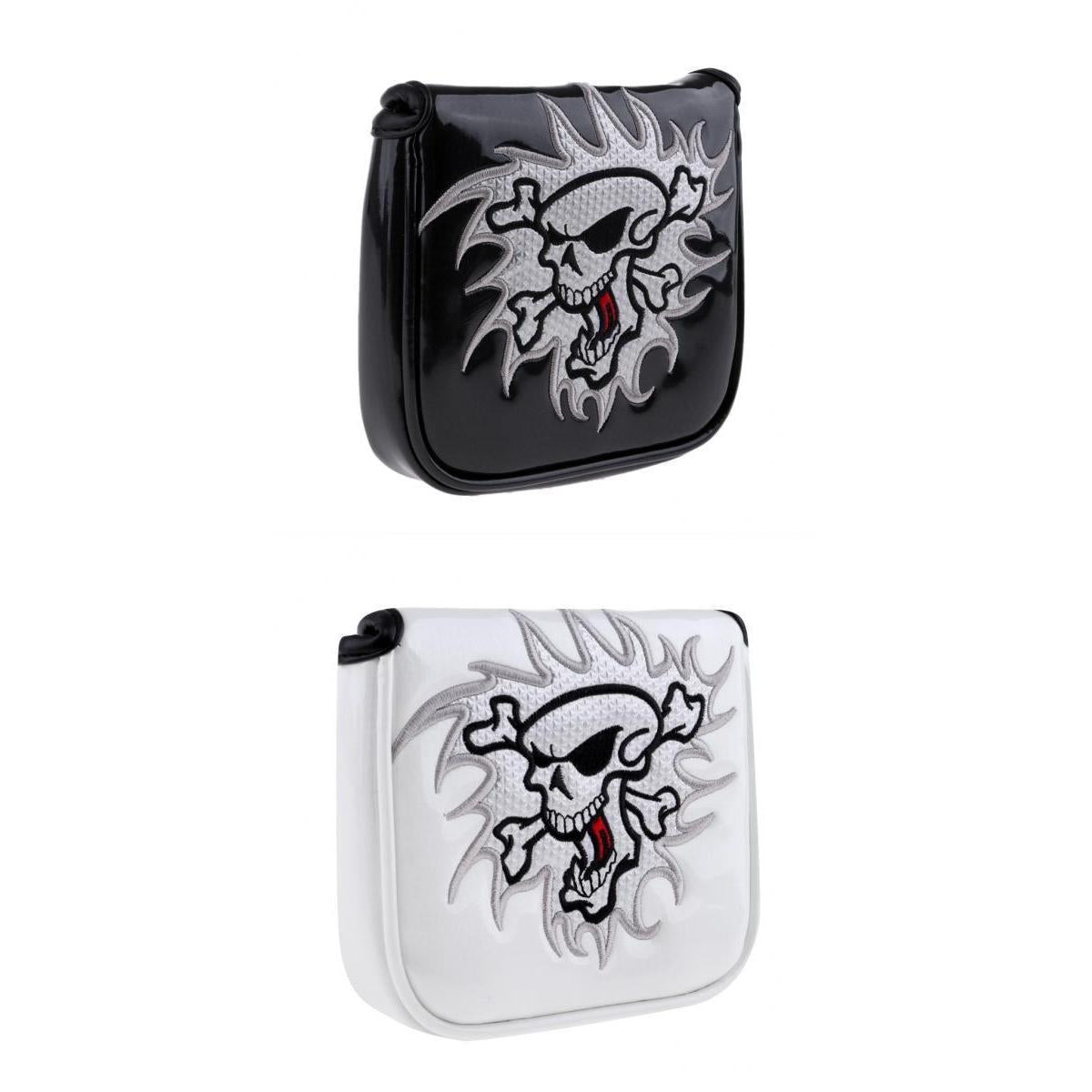 2pcs Skull Golf Mallet Putter Head Cover Bag with Closure