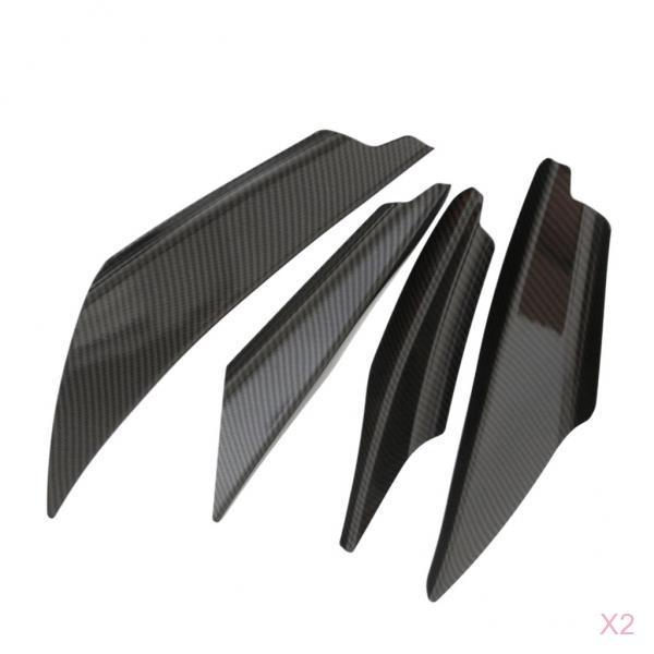 8 Pieces Golssy Universal Carbon Fiber Front Bumper Splitter Fins Trim Set