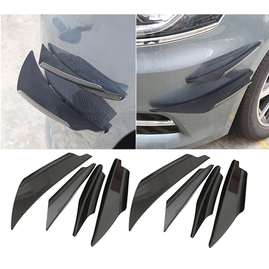 8 Pieces Golssy Universal Carbon Fiber Front Bumper Splitter Fins Trim Set