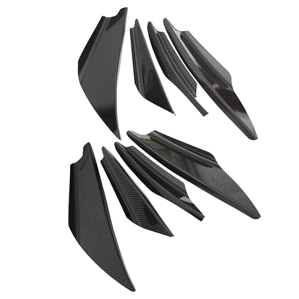 8 Pieces Golssy Universal Carbon Fiber Front Bumper Splitter Fins Trim Set
