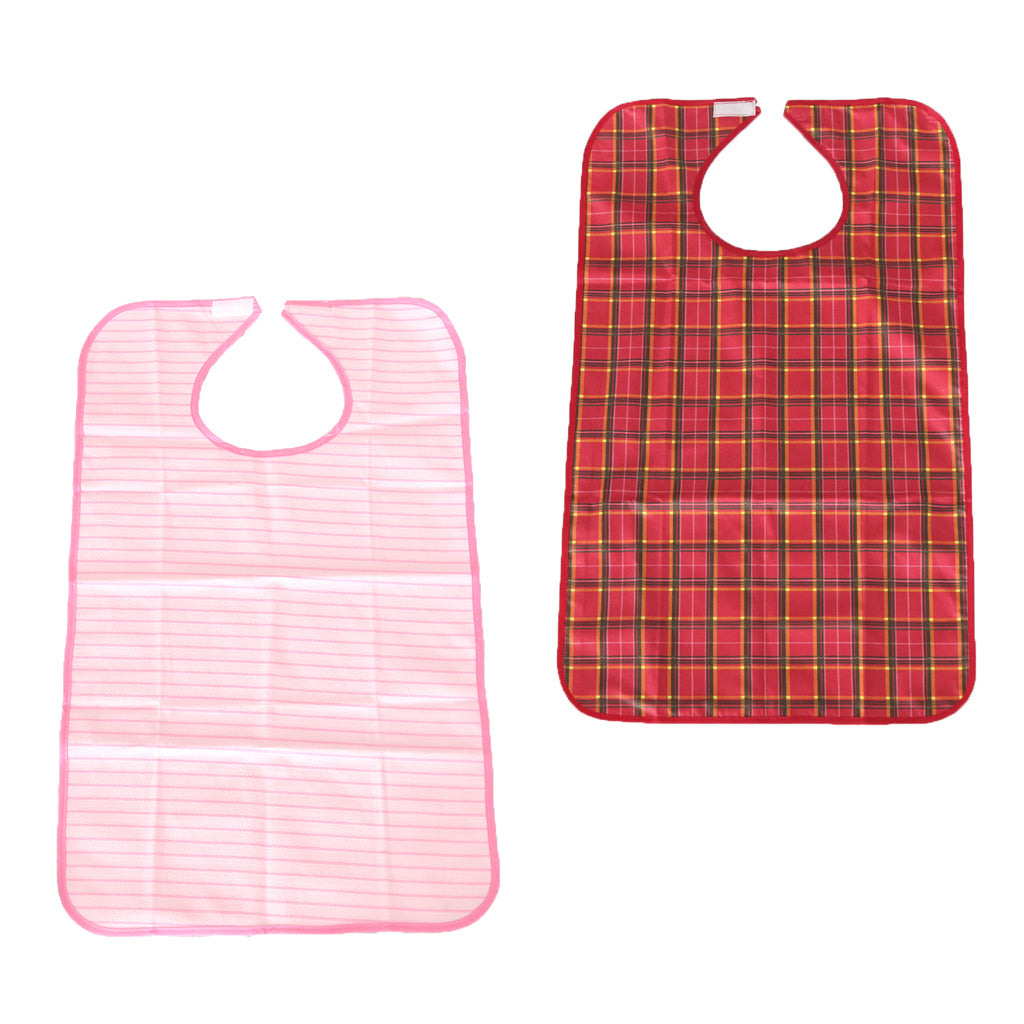 2 Pieces Washable Reusable Adults Eating Bibs Elderly Disability Aid Apron