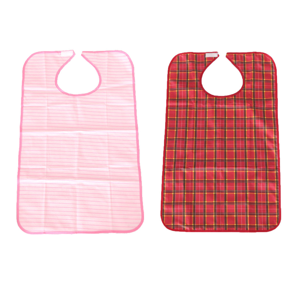 2 Pieces Washable Reusable Adults Eating Bibs Elderly Disability Aid Apron