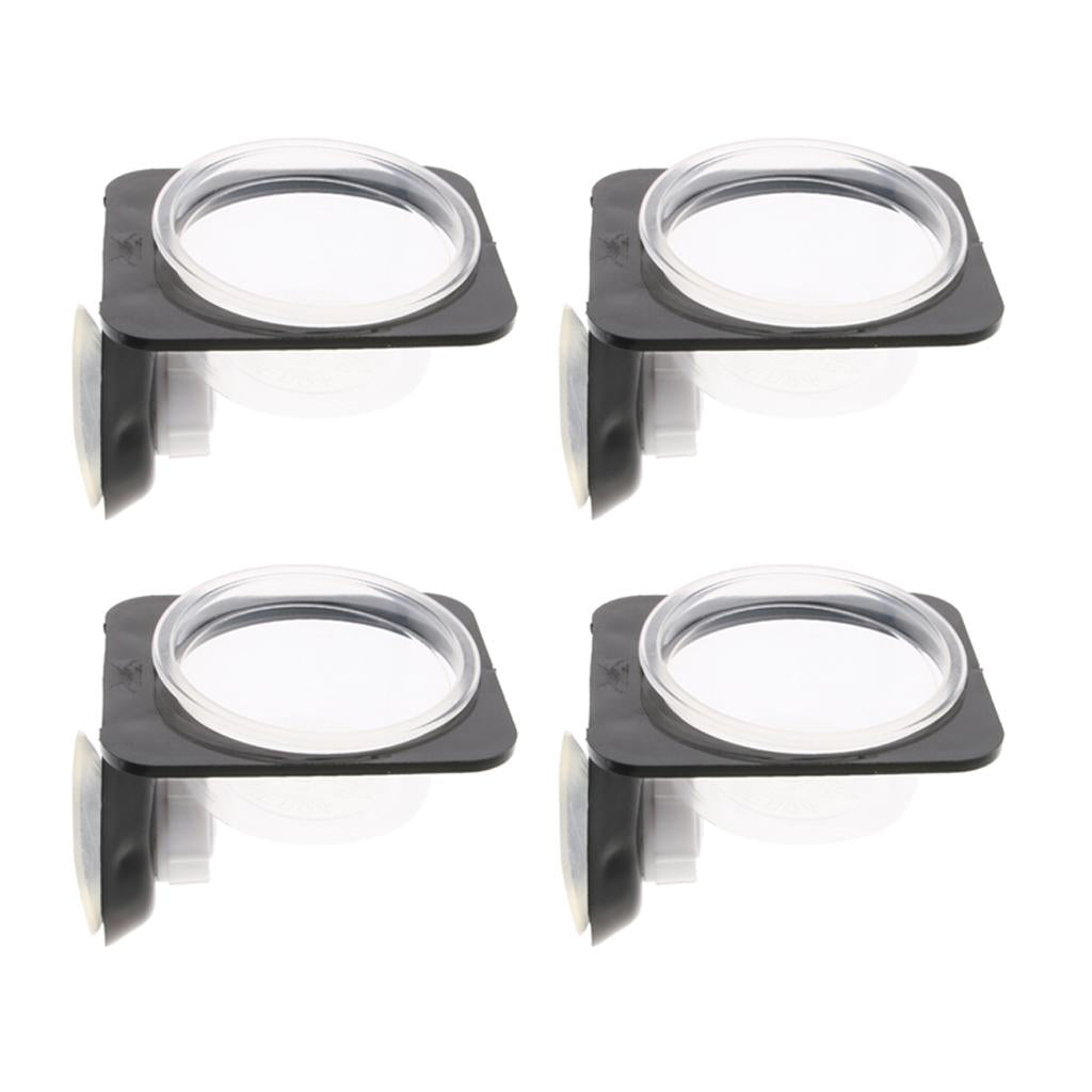 4Pcs Suction Mini Worm Dish Reptile Gecko Ledge Feeder Corner Space Saving