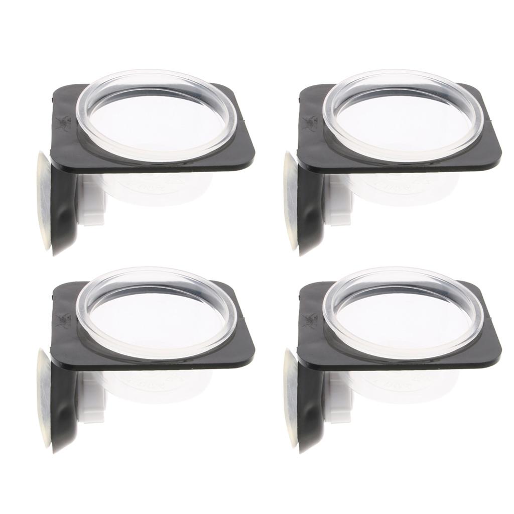 4Pcs Suction Mini Worm Dish Reptile Gecko Ledge Feeder Corner Space Saving