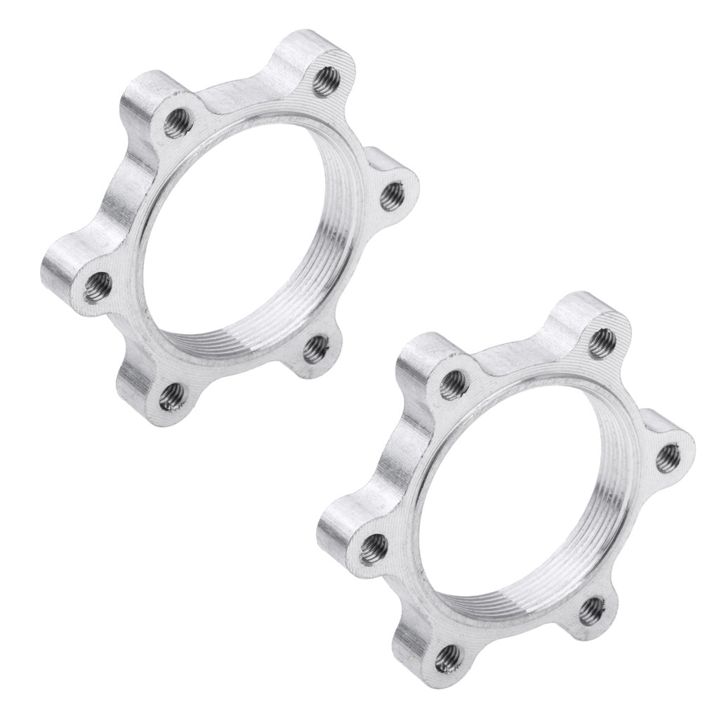 2Pcs 48mm Bike Hub Lock Nut Flange Thread Disc Brake Adaptor Disk Rotor Tray