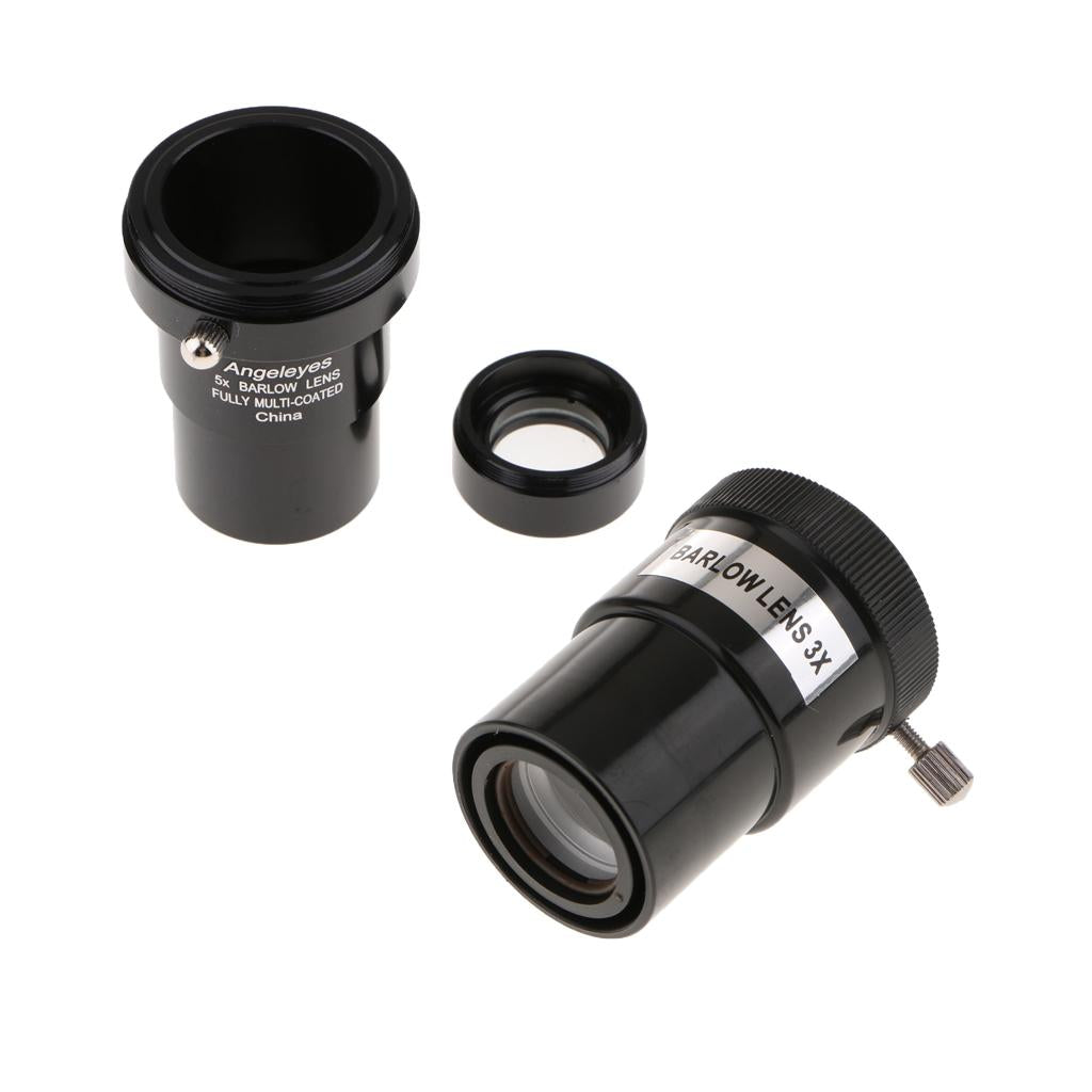 1.25 Inch 5X 3X Barlow Lens Telescope Eyepiece for Celestron Orion Astronomy