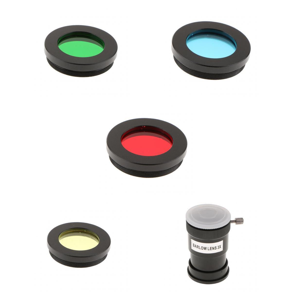 Barlow Lens 1.25inch/31.7mm Astronomy Telescope Eyepiece 3X & Filter Set Kit