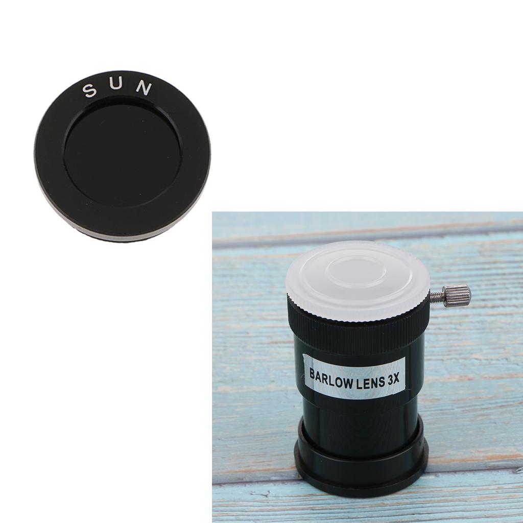 Barlow Lens 1.25 Inch /31.7mm Astronomy Telescope Eyepiece 3X & Black Filter