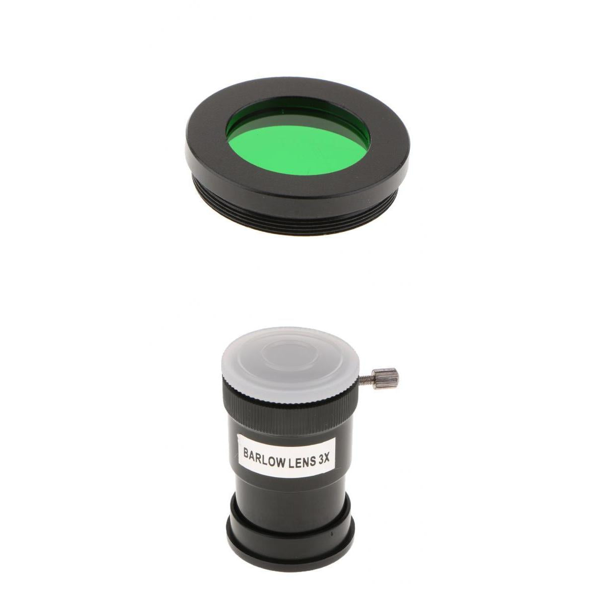Barlow Lens 1.25inch/31.7mm Astronomy Telescope Eyepiece 3X & Green Filter
