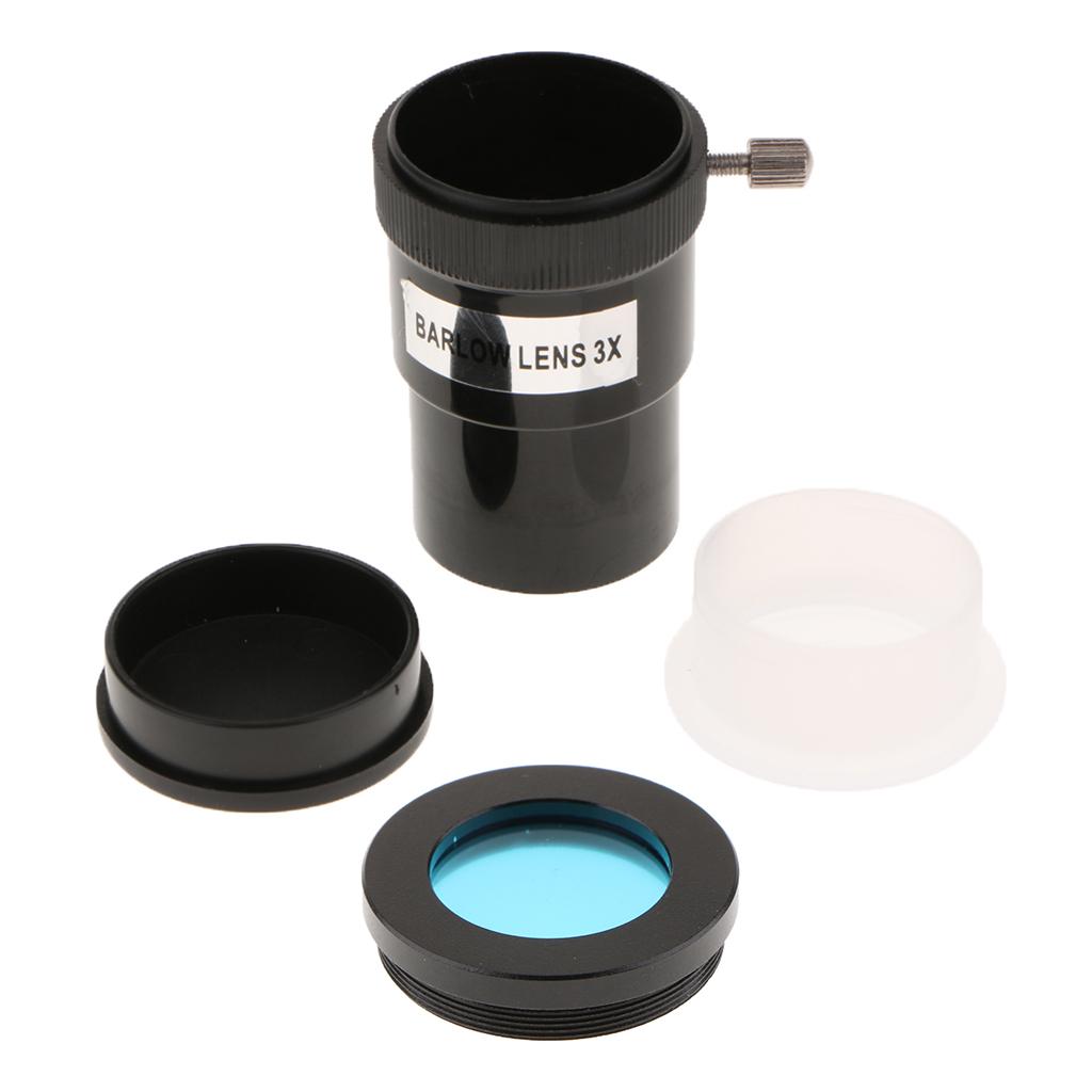 Barlow Lens 1.25 Inch/31.7mm Astronomy Telescope Eyepiece 3X & Blue Filter
