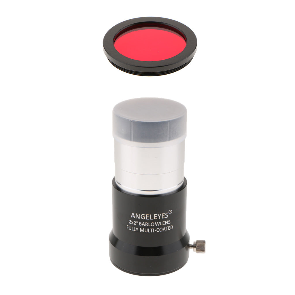 2inch Astronomy Telescope Barlow Lens Eyepiece for Celestron 2X & Red Filter