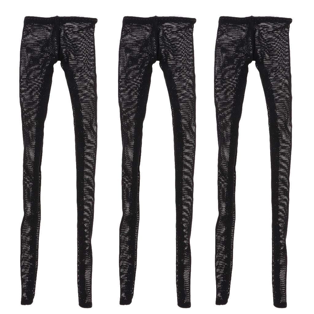 3pcs 1/6 Scale Stockings for 12inch Female Action Figure Body Black