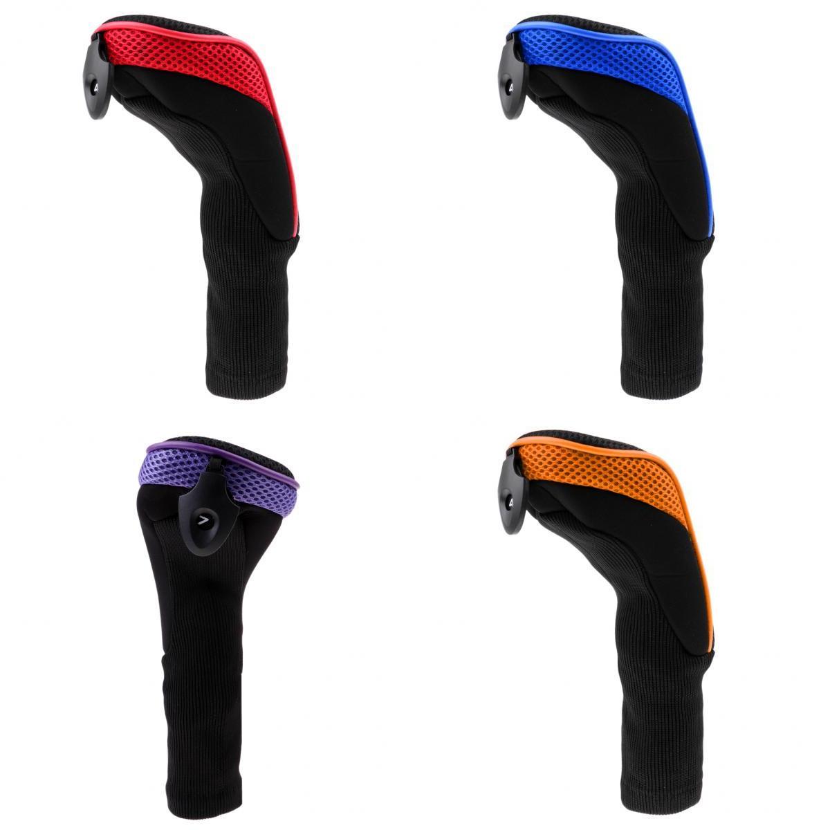 4 Pieces Mesh Long Neck Golf Club Rescue Head Cover Golf Hybrid UT Headcover