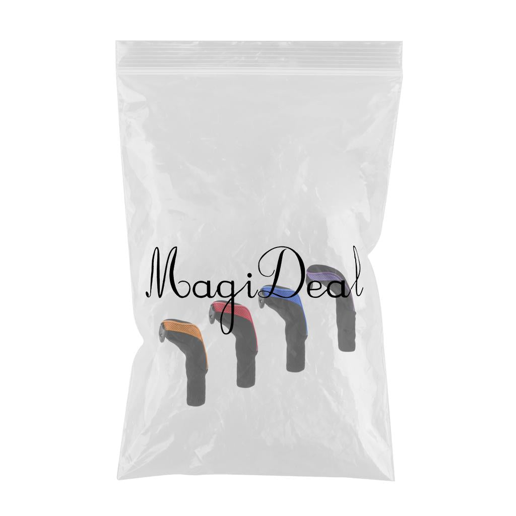 4 Pieces Mesh Long Neck Golf Club Rescue Head Cover Golf Hybrid UT Headcover