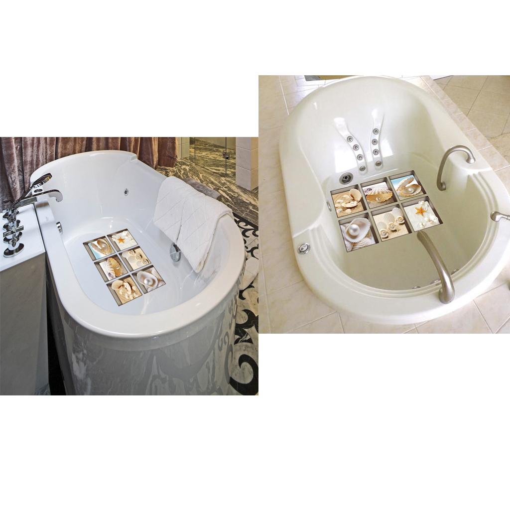 12pcs 13x13cm 3D Effect Anti Slip Waterproof Bathtub Sticker Shells