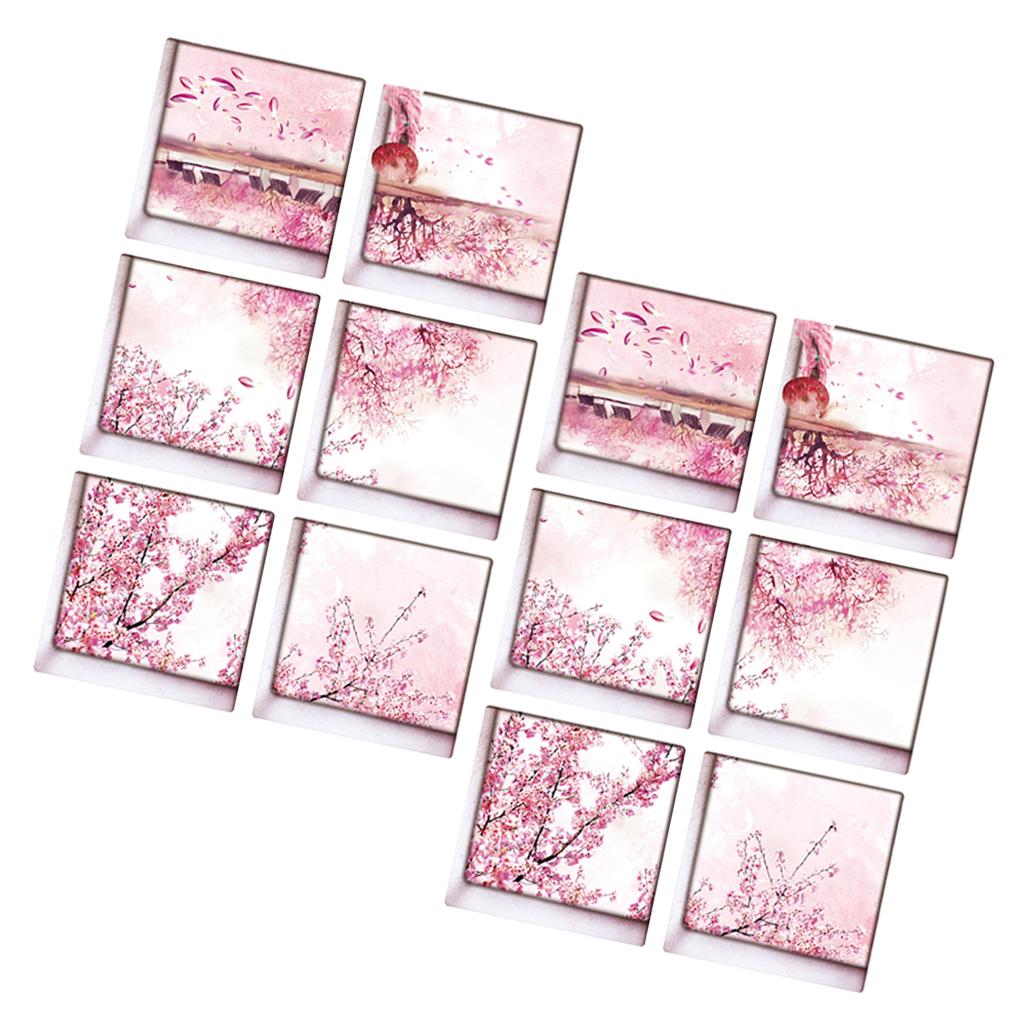 12pcs 13x13cm 3D Effect Anti Slip Waterproof Bathtub Sticker Flower