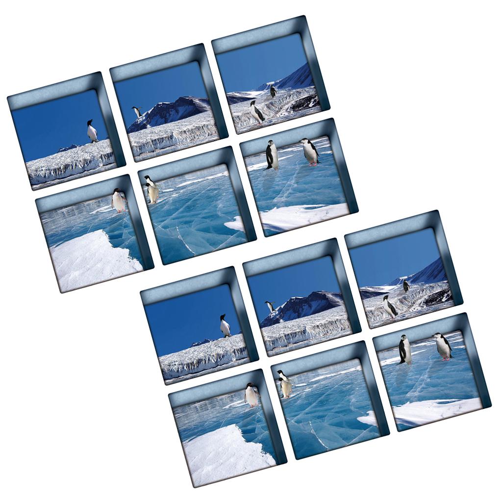 12pcs 13x13cm 3D Effect Anti Slip Waterproof Bathtub Sticker Penguin