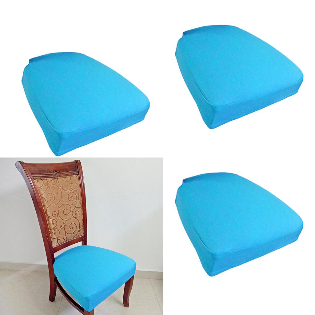 4pcs Stretch Spandex Dining Room Chair Cover Seat Pad Slipcover Sky Blue