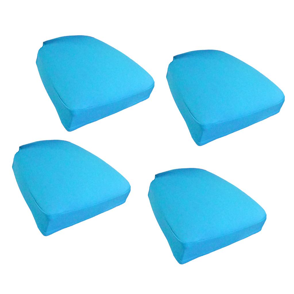 4pcs Stretch Spandex Dining Room Chair Cover Seat Pad Slipcover Sky Blue