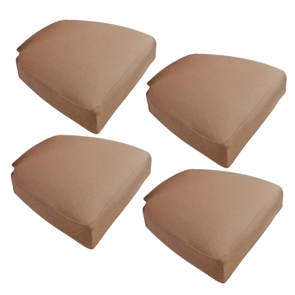 4pcs Stretch Spandex Dining Room Chair Cover Seat Pad Slipcover Brown