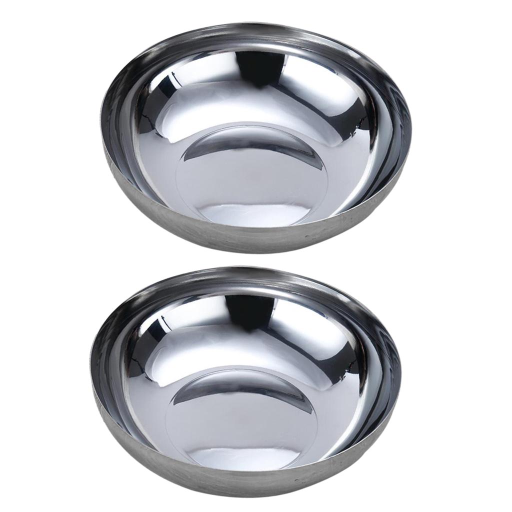 2pcs Stainless Steel Noodles Bowl Dinner Soup Fruit Bowl Kitchenware 22cm