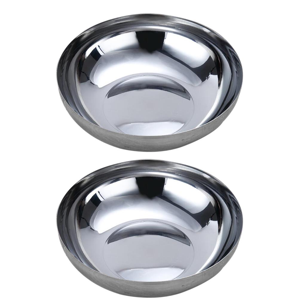 2pcs Stainless Steel Noodles Bowl Dinner Soup Fruit Bowl Kitchenware 22cm