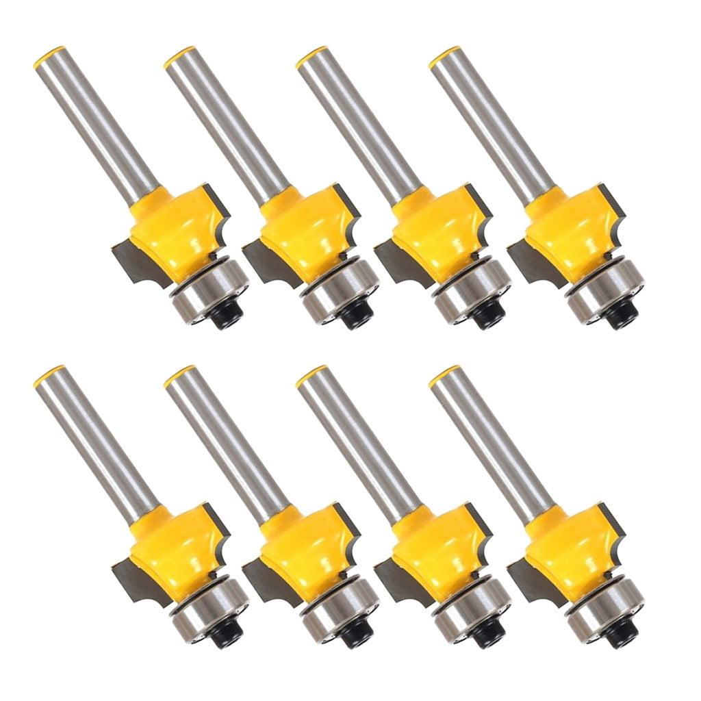8Pcs 1/4 Shank 1/8" Radius Round Over Router Bit Woodworking Chisel Cutter"