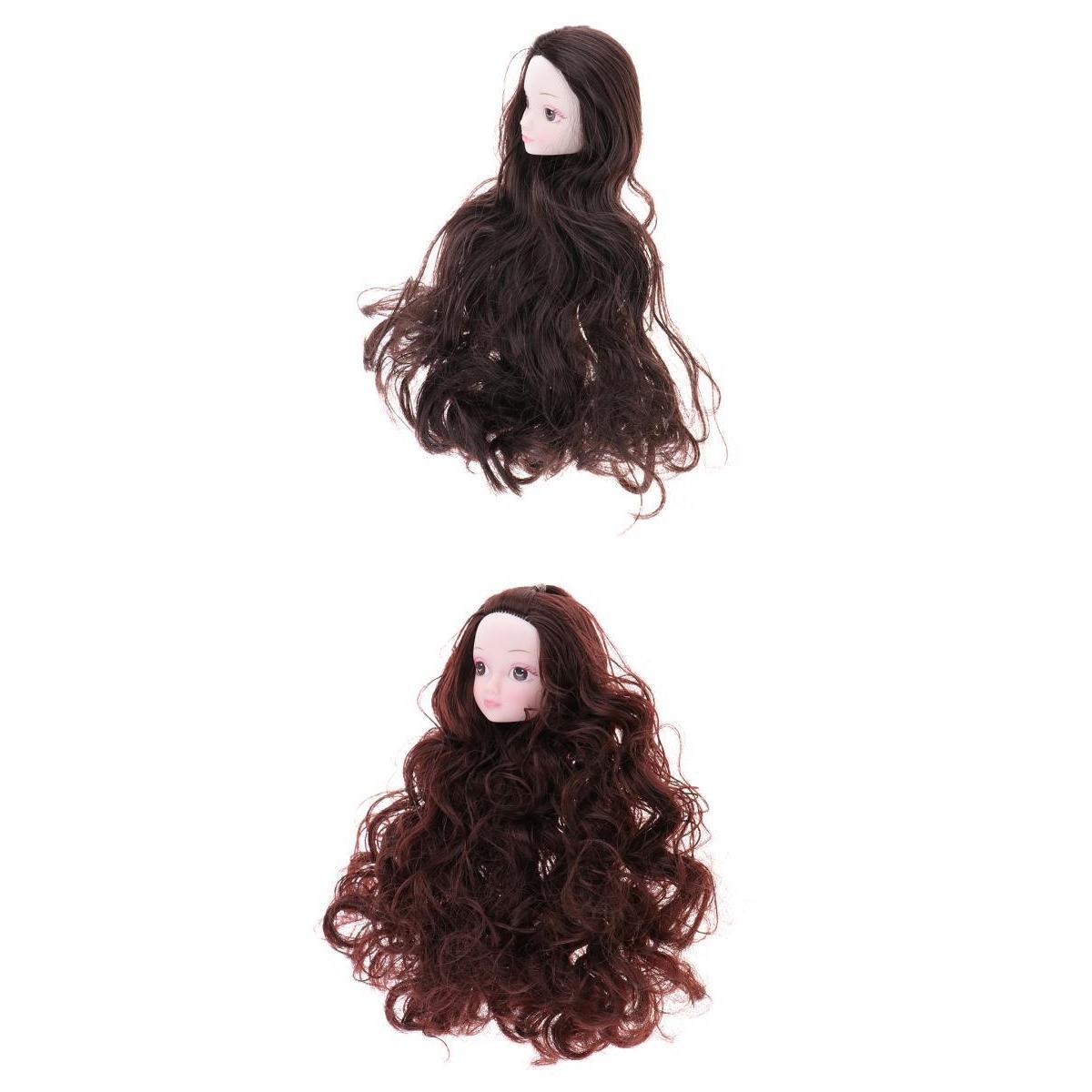 2pcs 1/6 Girl BJD Doll Head Sculpt Ball-Jointed Doll DIY Parts Accessory