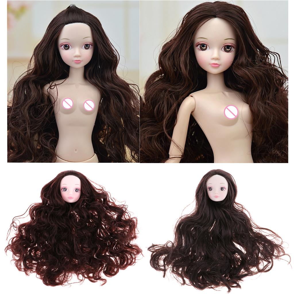 2pcs 1/6 Girl BJD Doll Head Sculpt Ball-Jointed Doll DIY Parts Accessory