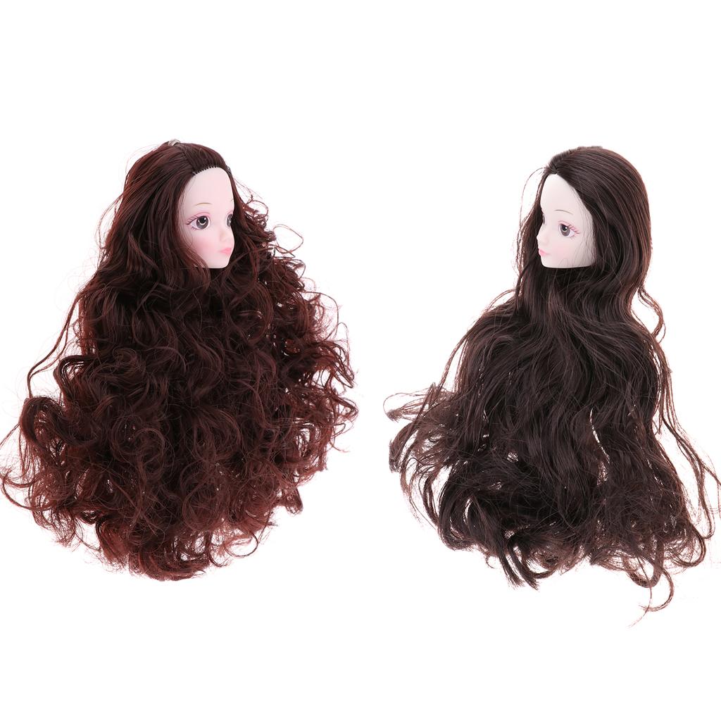 2pcs 1/6 Girl BJD Doll Head Sculpt Ball-Jointed Doll DIY Parts Accessory